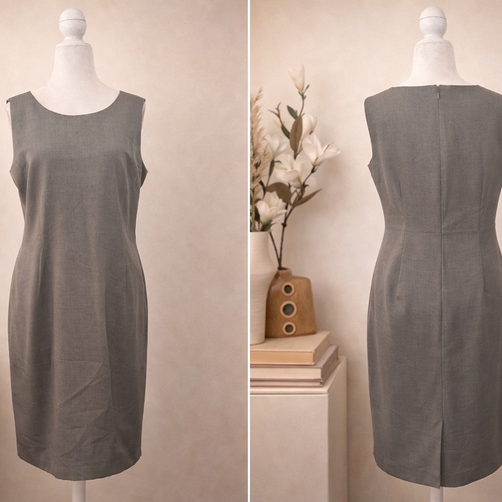 Kasper Gray Sleeveless Lined Dress – Size 14